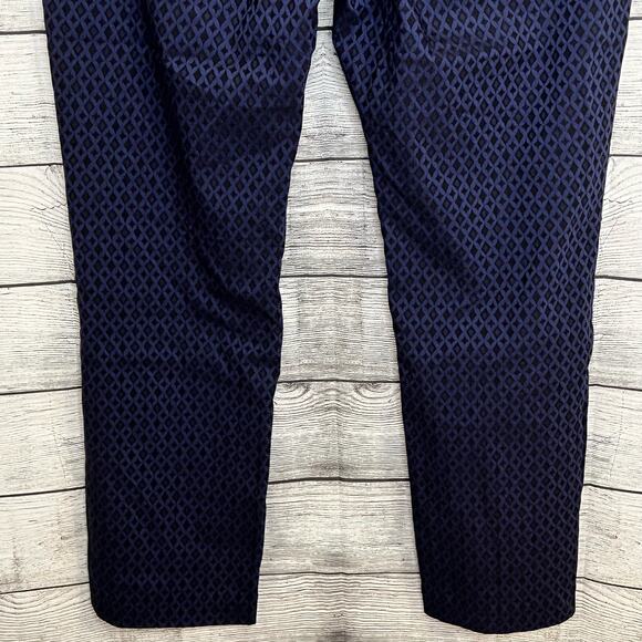 Mario Serrani Italy Women's Pants Size 16 Dress Pants Blue Textured Pattern - Picture 7 of 10